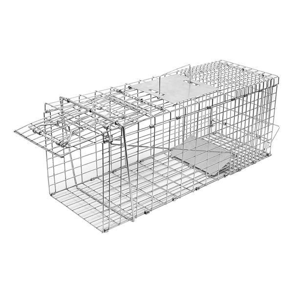 Humane Trap Cage for Possum Rabbit Cat Fox Bird Galvanised Iron Wire Spring Loaded Door