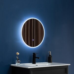 90cm LED Wall Mirror Bathroom Mirrors Light Decor Round Waterproof Anti Fog Touch Control