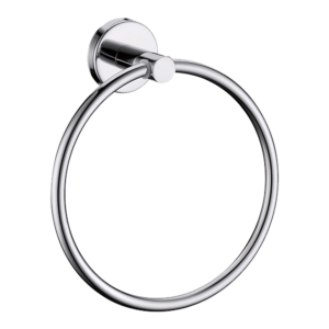 Chrome Towel Ring Elegant Bathroom Accessory with Mounting Hardware & Manual 165x180x50mm