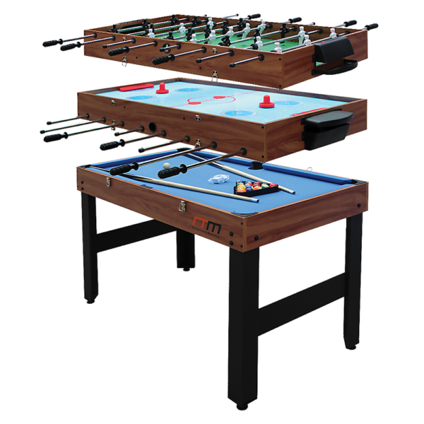 3 in 1 Convertible Games Table Foosball Hockey Pool Easy Assembly Compact & Durable Great for Family Fun MDF Multi 123x58x81cm