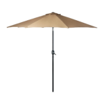 9FT Outdoor Patio Umbrella with 8 Ribs Waterproof Polyester UV Protection Cocoa