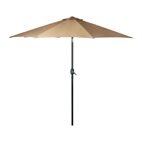 9FT Outdoor Patio Umbrella with 8 Ribs Waterproof Polyester UV Protection Cocoa