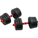 20kg Adjustable Rubber Dumbbell Set Barbell Home GYM Exercise Weights Virgin Rubber Chrome Plated Spring Steel 40cm Bar 6mm Thickness 20kg Pack