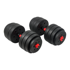 40kg Adjustable Rubber Dumbbell Set Barbell Home GYM Exercise Weights Chrome Plated Spring Steel Bars and Rubber Coating Red and Black 16 Weights in 4 Sizes Sturdy and Durable Adjustable Settings Ideal for Athletes