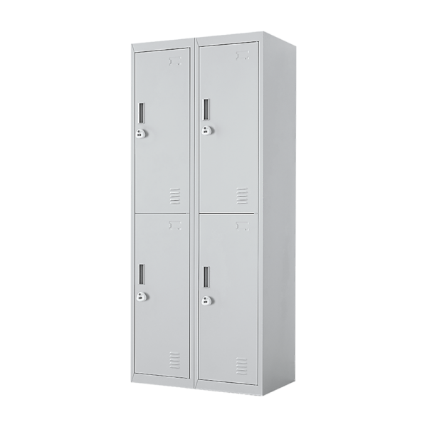 Four Door Office Gym Shed Storage Locker 4 Door Gym Lockers Grey 3 Digit Combination Lock 180x76x45cm