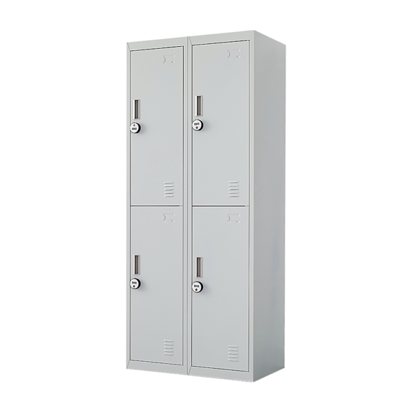 Four Door Office Gym Shed Storage Locker 4 Digit Combination Lock Grey