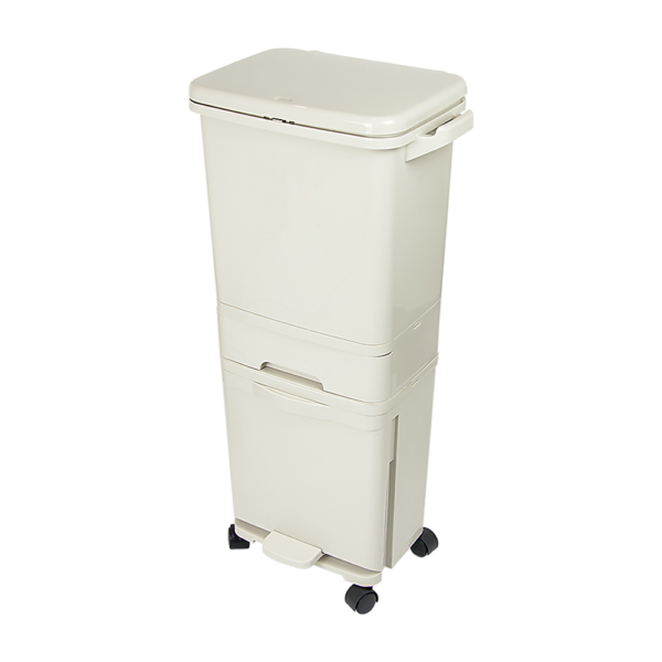 42L Rubbish Bin Waste Trash Can Pedal Recycling Kitchen Wheel 2 Compartment Randy Travis Machinery