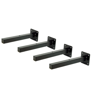 20cm Industrial Metal Floating Shelf Brackets 4 Pack Concealed Hardware 38kg Capacity