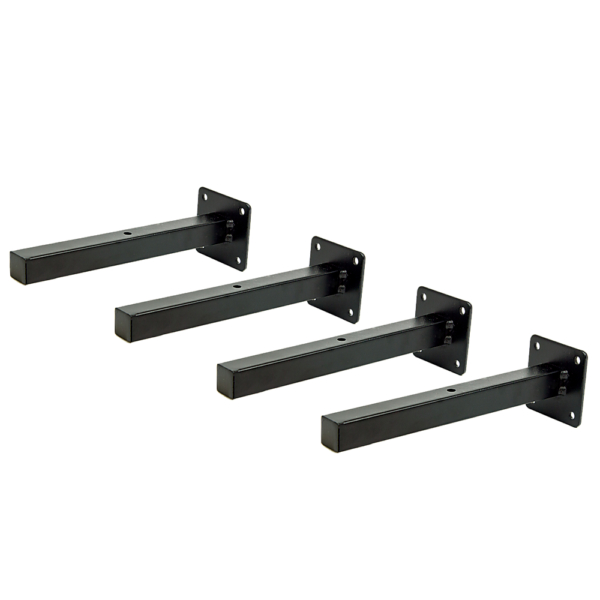 20cm Industrial Metal Floating Shelf Brackets 4 Pack Concealed Hardware 38kg Capacity