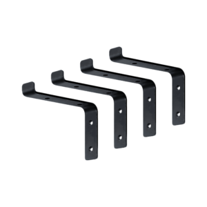 Floating Wall Shelf Brackets Heavy Duty Rustic Industrial 4 Pack Solid Iron Matte Black Fits 20cm x 2cm Boards Easy Install Versatile Design