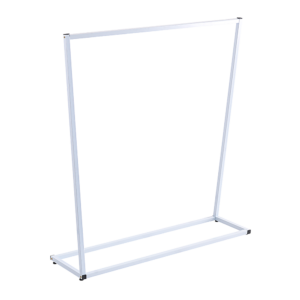 Industrial Steel Clothing Garment Rack Sturdy & Elegant White Retail Display 150x40x160cm