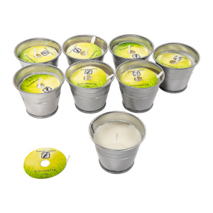 8x Citronella Candles Insect Repellent Small Bucket Soy Wax Lemongrass Essential Oil