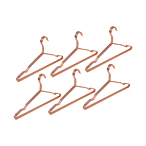 Rose Gold Metal Wire Hangers 30pc Set for Organizing Wardrobe Heavy Duty & Slim Profile