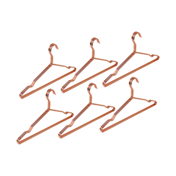 Rose Gold Metal Wire Hangers 30pc Set for Organizing Wardrobe Heavy Duty & Slim Profile