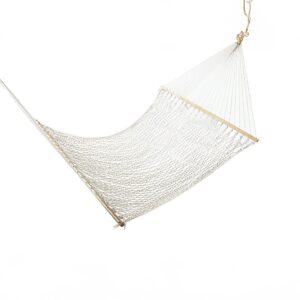 4m Cotton Rope Hammock with Hanging Hardware Off white 182kg Capacity 2 Person