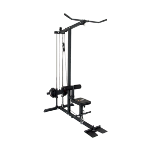 Fitness Plate Loaded Low Row/Lat Pull Machine Heavy Duty Steel Construction Adjustable Seat & Foot Bracing 150kg Weight Rating