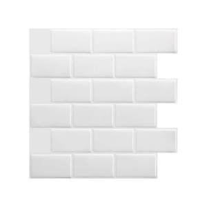 Tiles 3D Peel and Stick Wall Tile Subway White 30x30cm 10 Sheets Easy Install