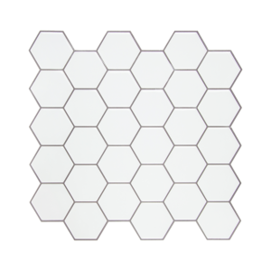 Peel and Stick Hexagon White Wall Tiles 3D Ceramic Look Self Adhesive Easy Install 10 Sheets