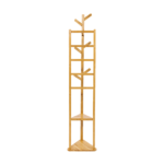 Versatile Clothes Coat Rack Stand Shelf Wooden Tree Hanger Bag Hat Hook Holder Bamboo 6 Hooks 168cm