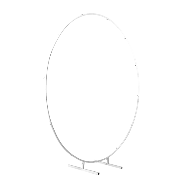 2M Wedding Hoop Round Circle Arch Backdrop Flower Display Stand Frame Iron White 5kg 2m Perfect for Weddings Parties and Home Decor Easy to Assemble and Transport Neutral Gold Hue