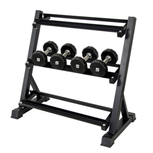 Dumbbell Rack Storage Stand Hex Weight Heavy Duty 3 Tier Wide Home Gym Fitness Commercial Steel 300kg Max Angled Shelves Compact No Weights