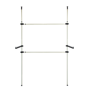 Adjustable Clothes Rail Storage Garment Shelf Hanging Display Stand Heavy Duty Steel & ABS White 110 320cm Height 60 110cm Width