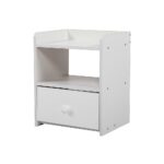 Bedside Table White Nightstand Bedroom Furniture MDF Drawer Shelf Easy Assembly