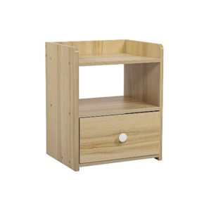 Bedside Table Wood Nightstand Bedroom Furniture Drawer Shelf MDF 33x26x40cm