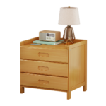 Bamboo Bedside Table Nightstand Storage 3 Drawers Waterproof Wood 42x30x40cm