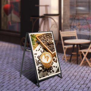 Randy Travis Machinery A frame Sidewalk Sign Portable Durable Weatherproof Steel 60x90cm