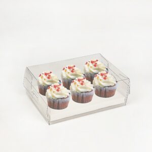 Clear Dessert Boxes Cupcake Wrapping Boxes PVC 10Pcs Hygienic & Durable for Baked Goods