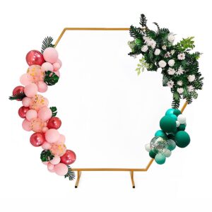 2M Iron Hexagon Wedding Props Arch Backdrop Stand Frame for Flowers Balloons Ribbons Versatile Display Solution