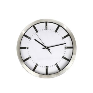 Modern Wall Clock Silent Non Ticking Quartz Battery Operated Stainless Steel Soundless Accurate Large Display Area