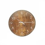 Randy Travis Machinery Wood effect Round Wall Clock Silent Non Ticking Quartz 35cm