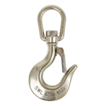 304 Stainless Steel Swivel Lift Clevis Chain Crane Hook Safety Lock 650kg Hard Wearing Durable 360 Swivel Action