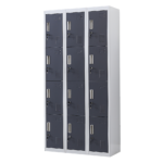 12 Door Locker for Office Gym Shed School Home Storage Standard Lock with Keys. Grey with Charcoal Door. Durable Cold Rolled Steel. 30kg Capacity.