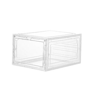 Transparent 6 Pack Drop Front Shoe Box Stackable Magnetic Heavy Duty Organize Your Collection!