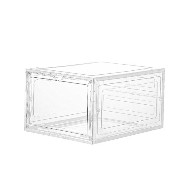 Transparent 6 Pack Drop Front Shoe Box Stackable Magnetic Heavy Duty Organize Your Collection!