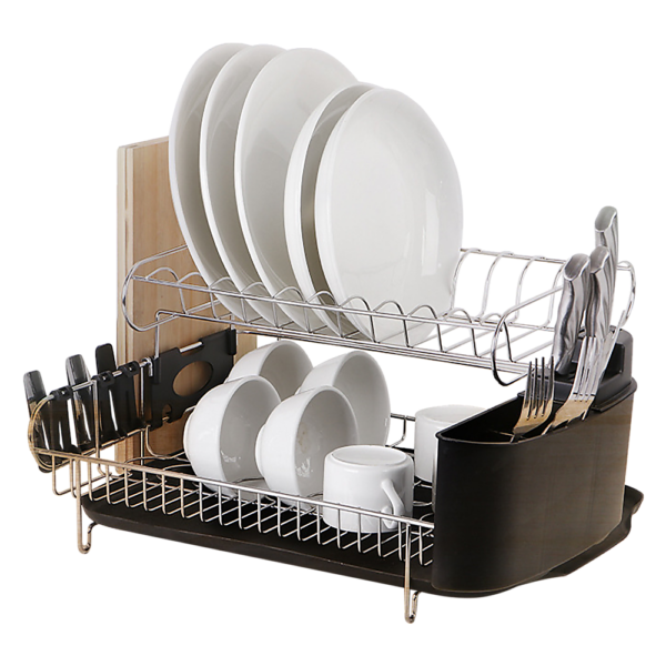 Randy Travis Machinery Dish Drying Rack Drainer Cutlery Tray Kitchen Organiser 2 Tier Hygienic Durable