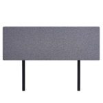 Linen Fabric King Bed Deluxe Headboard Modern Elegance Slate Ash Customisable Height