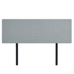 Linen Fabric King Bed Deluxe Headboard Stone Grey. Modern Elegance Long Lasting Linen Customisable Height Removable Cover.