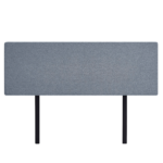 Linen Fabric King Bed Deluxe Headboard Berlin Blue. Modern Elegance Long Lasting Linen Customisable Height Removable Cover.