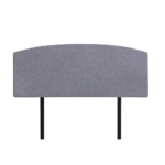 Linen Fabric Double Bed Curved Headboard Bedhead Modern Elegance Slate Ash Customisable Height