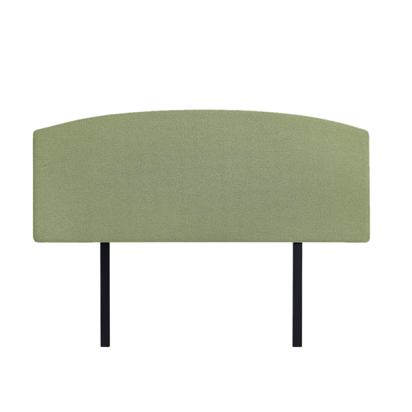 Linen Fabric Double Bed Curved Headboard Bedhead Olive Green. Modern Elegance Long Lasting Linen Customisable Height.