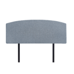 Linen Fabric Double Bed Curved Headboard Berlin Blue Modern Elegance Customisable Height Removable Cover Double Size