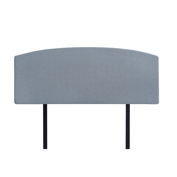 Linen Fabric Double Bed Curved Headboard Berlin Blue Modern Elegance Customisable Height Removable Cover Double Size