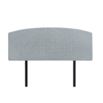 Linen Fabric Queen Bed Curved Headboard Stone Grey. Modern Elegance Long Lasting Linen Fabric Customisable Height Removable Cover.