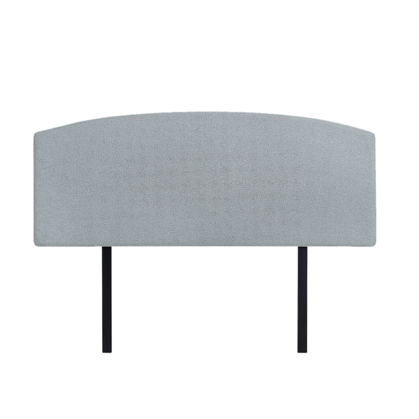 Linen Fabric Queen Bed Curved Headboard Stone Grey. Modern Elegance Long Lasting Linen Fabric Customisable Height Removable Cover.