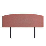 Linen Fabric King Bed Curved Headboard Modern Elegance Pearl Copper Brown Customisable Height