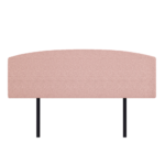 Linen Fabric King Bed Curved Headboard Modern Elegance Pale Pink Customisable Height